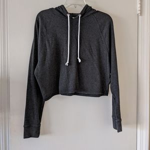 H&M Divided Cropped Basic Grey Hoodie